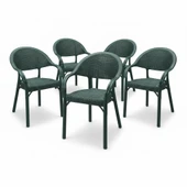 Градински стол Bamboo Rattan зелен MEVSIM - Thumbnail 6