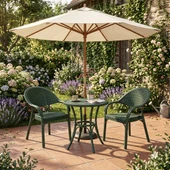 Градински стол Bamboo Rattan зелен MEVSIM - Thumbnail 3