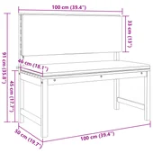 Комплект градинска пейка от 3 части с възглавници, направен от акациево дърво - VL3329105 - Thumbnail 12
