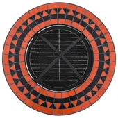 Мозаечна маса с огнище, теракота и бяло, 68 см, керамика - Thumbnail 8