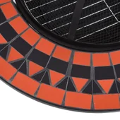 Мозаечна маса с огнище, теракота и бяло, 68 см, керамика - Thumbnail 7