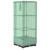 Повдигната леха с покривало, 40x40x123 см - ратанов съндък - Бял - Thumbnail 6