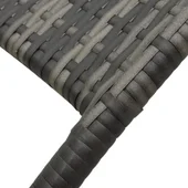 Сгъваем шезлонг, полиратан, сив - Thumbnail 6