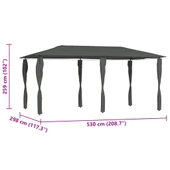 Шатра с покривала на стълбовете 2,98x5,3x2,59м антрацит 160г/м² - Thumbnail 4