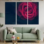 Червена роза с дъждовни капки - картина пано за стена - Thumbnail 2