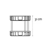 Двойна етажерка за баня с дълбоки кошнички бял мат KAPITAN - Thumbnail 2