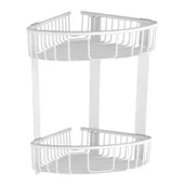 Двойна етажерка за баня с дълбоки кошнички бял мат KAPITAN - Thumbnail 1