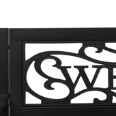 Градинска пейка люлка, 125 см, стомана и пластмаса, черна - Thumbnail 7