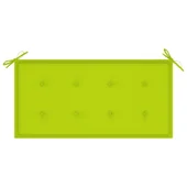 Градинска пейка с яркозелено шалте, 112 см, тик масив - Thumbnail 6