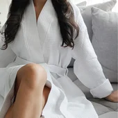 Халат Waffle за SPA L/XL бял BULGARIA TEX - Thumbnail 2