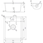 Мивка за кухня от гранит 40х50х20см черна INTER CERAMIC - Thumbnail 2