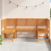 5 части комплект градинска пейка от масивно акациево дърво - VL3328690 - Thumbnail 3