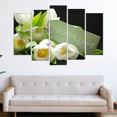 Бели лалета и ключ - картина пано за стена - Thumbnail 3