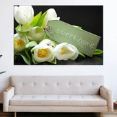 Бели лалета и ключ - картина пано за стена - Thumbnail 1
