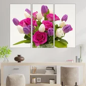 Букет от рози и лалета - картина пано за стена - Thumbnail 2