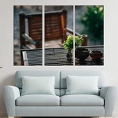 Декорация на бамбукова маса - картина пано за стена - Thumbnail 2