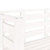 Градинска пейка, бяла, 111,5x53x71 см, борово дърво масив - VL825136 - Thumbnail 7