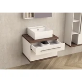 Шкаф за баня Ария 60х46х44см бял/сив INTER CERAMIC - Thumbnail 2