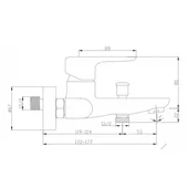 Смесител за вана/душ Life Black черен CASCADA - Thumbnail 2