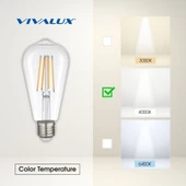 LED лампа филамент 8 W E27 4000 K FLICK VIVALUX - Thumbnail 3