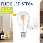 LED лампа филамент 8 W E27 4000 K FLICK VIVALUX - Thumbnail 4
