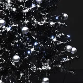 Коледна елха с валящ сняг и основа от чадър, черна, 75 см, PVC - Thumbnail 7