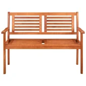 2-местна градинска пейка с възглавница, 120 cм, евкалипт масив - VL3060977 - Thumbnail 3