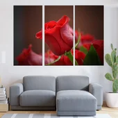 Червена роза в близък план - картина пано за стена - Thumbnail 2