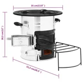 Къмпинг печка на дърва сребърна 51,5x35x30,5 см инокс - Thumbnail 9