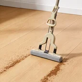 Моп тип пеперуда с телескопична дръжка 125x28 см BABADO CREAM - Thumbnail 2