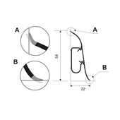 Перваз prexa 54 - f7 - орех - Thumbnail 2