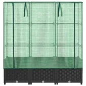 Повдигната леха с покривало 120x40x138 см - ратанов сандък - Thumbnail 4