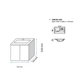 Шкаф за баня с мивка 60 см Нова Golden FORMA VITA - Thumbnail 2