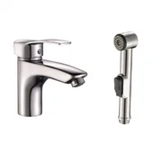 Стоящ смесител за баня с бидетна слушалка Quadrat INTER CERAMIC - Thumbnail 1