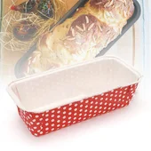 Хартиена форма за печене на козунак, хляб, руло 23 см червена - Thumbnail 1