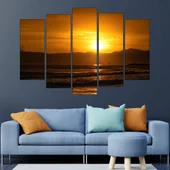 Красив изгрев над езеро - картина пано за стена - Thumbnail 3