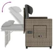 Накланяща се градинска пейка с възглавници сив полиратан - VL365819 - Thumbnail 10