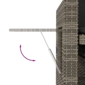 Накланяща се градинска пейка с възглавници сив полиратан - VL365819 - Thumbnail 11