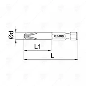 Накрайник звезда PH2х150мм CETA-FORM - Thumbnail 2