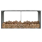 Навес за дърва, поцинкована стомана, 330x92x153 см, антрацит - Thumbnail 1