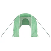 Оранжерия със стоманена рамка зелена 24 м² 12x2x2 м - Thumbnail 3