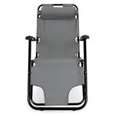 Сгъваем стол тип шезлонг 153x60x80 см сив DeHOME - Thumbnail 3