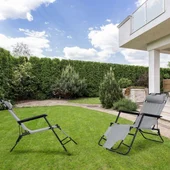 Сгъваем стол тип шезлонг 153x60x80 см сив DeHOME - Thumbnail 5