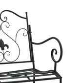 Външна пейка Черна Метал Стандартна Здрава Пейка за открито - VL42008113 - Thumbnail 7