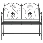 Външна пейка Черна Метал Стандартна Здрава Пейка за открито - VL42008113 - Thumbnail 4