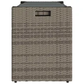 Външна пейка за съхранение с възглавница Grey 100 cm Поли ратан - VL4104062 - Thumbnail 5