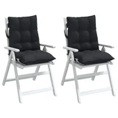 Възглавници за стол 2 бр 100 x 50 - ниска облегалка - черни - Оксфорд плат - VL377692 - Thumbnail 4