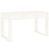 Градинска пейка, бяла, 80x38x45 см, борово дърво масив - VL825087 - Thumbnail 5