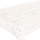 Градинска пейка, бяла, 80x38x45 см, борово дърво масив - VL825087 - Thumbnail 6