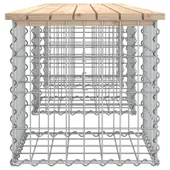 Градинска пейка габионен дизайн 203x44x42 см борово дърво масив - VL834341 - Thumbnail 4